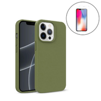 StylePro combo, iPhone 12 eco case + tempered glass screen protector, green