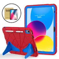 StylePro Combo, iPad 10th and 11th generation shockproof case plus tempered glass screen protector, red.