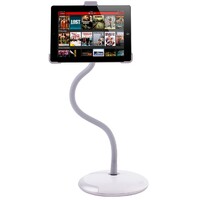 Goos-e tablet holder with stand & clamp for iPad and other tablets, white
