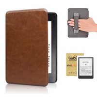 StylePro Kindle Package, Paperwhite 7" & Colorsoft 7" case with hand-strap plus screen protector, brown