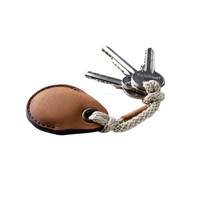 StylePro, vintage chic leather AirTag case holder, camel