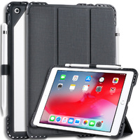 StylePro, smart folio shockproof case for iPad 7th, 8th, 9th, 10.2”, black