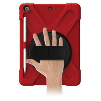 StylePro, shockproof case with hand strap & rotating stand for iPad 7th, 8th & 9th gen, 10.2” red