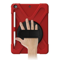 StylePro, iPad 10.2 shockproof case with hand strap & rotating stand for iPad 7th, 8th & 9th gen, red