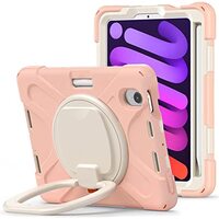 StylePro, tough shockproof kids case with rotating stand for iPad mini 6, 8.3", rose