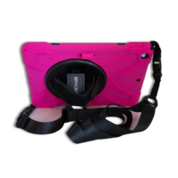 StylePro, shockproof case with hand strap, shoulder strap & rotating stand for iPad 7th, 8th & 9th gen, 10.2” pink