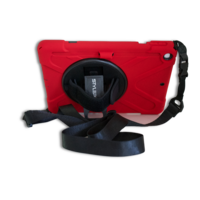 StylePro, shockproof case with hand strap, shoulder strap & rotating stand for iPad 7th, 8th & 9th gen, 10.2” red