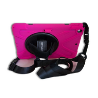 StylePro, shockproof case with shoulder strap, hand strap & rotating stand for iPad Air 5, 10.9” pink